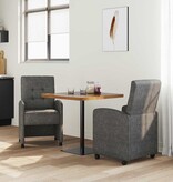 VidaXL Eetstoelen met wielen 2 pcs Zwart 57 x 67 x 98 cm Kunstleer