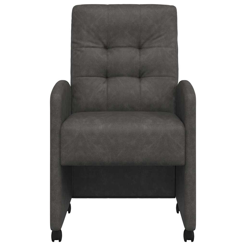 VidaXL Eetstoelen met wielen 2 pcs Zwart 57 x 67 x 98 cm Kunstleer