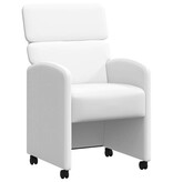 VidaXL Eetstoelen met wielen 2 pcs Wit 58 x 65 x 98 cm Kunstleer