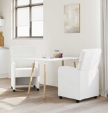 VidaXL Eetstoelen met wielen 2 pcs Wit 58 x 65 x 98 cm Kunstleer