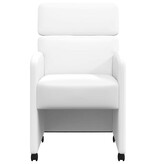 VidaXL Eetstoelen met wielen 2 pcs Wit 58 x 65 x 98 cm Kunstleer