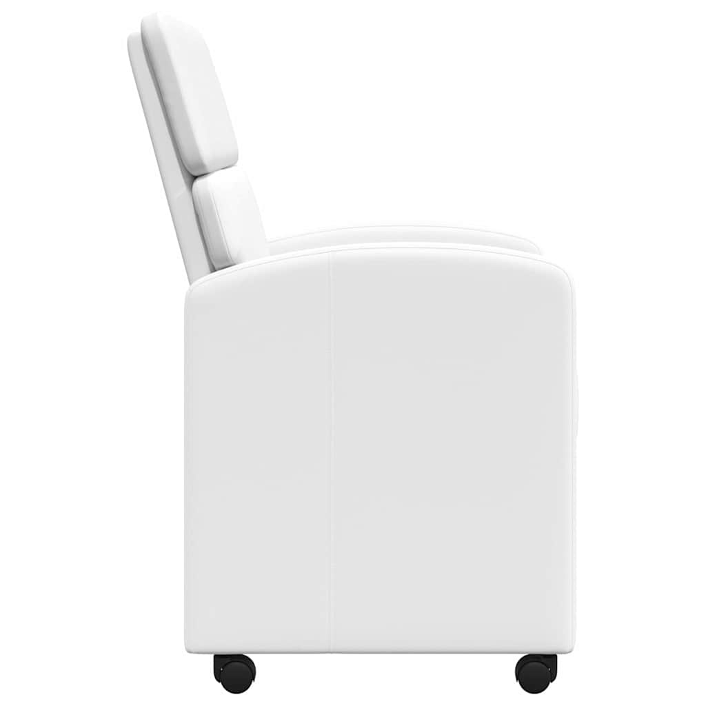 VidaXL Eetstoelen met wielen 2 pcs Wit 58 x 65 x 98 cm Kunstleer