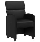 VidaXL Eetstoelen met wielen 2 pcs Zwart 58 x 65 x 98 cm Kunstleer