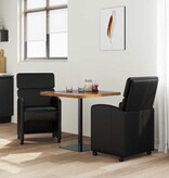 VidaXL Eetstoelen met wielen 2 pcs Zwart 58 x 65 x 98 cm Kunstleer