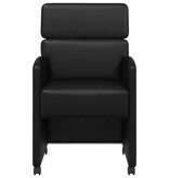 VidaXL Eetstoelen met wielen 2 pcs Zwart 58 x 65 x 98 cm Kunstleer