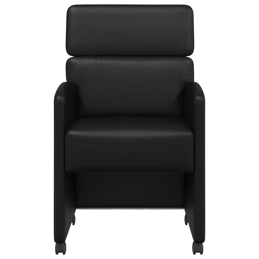 VidaXL Eetstoelen met wielen 2 pcs Zwart 58 x 65 x 98 cm Kunstleer