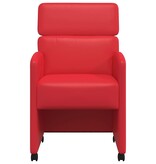 VidaXL Eetstoelen met wielen 2 pcs Rood 58 x 65 x 98 cm Kunstleer