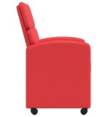 VidaXL Eetstoelen met wielen 2 pcs Rood 58 x 65 x 98 cm Kunstleer