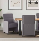 VidaXL Eetstoelen met wielen 2 pcs Grijs 58 x 65 x 98 cm Kunstleer