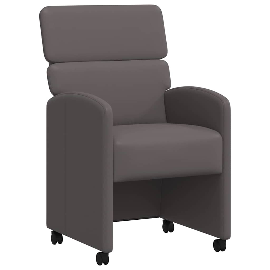 VidaXL Eetstoelen met wielen 2 pcs Grijs 58 x 65 x 98 cm Kunstleer