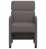 VidaXL Eetstoelen met wielen 2 pcs Grijs 58 x 65 x 98 cm Kunstleer