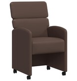 VidaXL Eetstoelen met wielen 2 pcs Bruin 58 x 65 x 98 cm Kunstleer