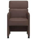 VidaXL Eetstoelen met wielen 2 pcs Bruin 58 x 65 x 98 cm Kunstleer