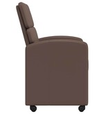 VidaXL Eetstoelen met wielen 2 pcs Bruin 58 x 65 x 98 cm Kunstleer