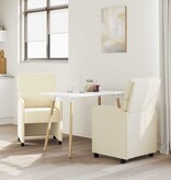 VidaXL Eetstoelen met wielen 2 pcs Crème 58 x 65 x 98 cm Kunstleer