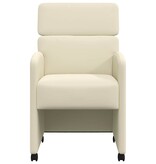 VidaXL Eetstoelen met wielen 2 pcs Crème 58 x 65 x 98 cm Kunstleer