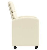 VidaXL Eetstoelen met wielen 2 pcs Crème 58 x 65 x 98 cm Kunstleer