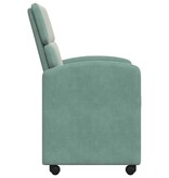 VidaXL Eetstoelen met wielen 2 pcs Zeegroen 58 x 65 x 98 cm Fluweel