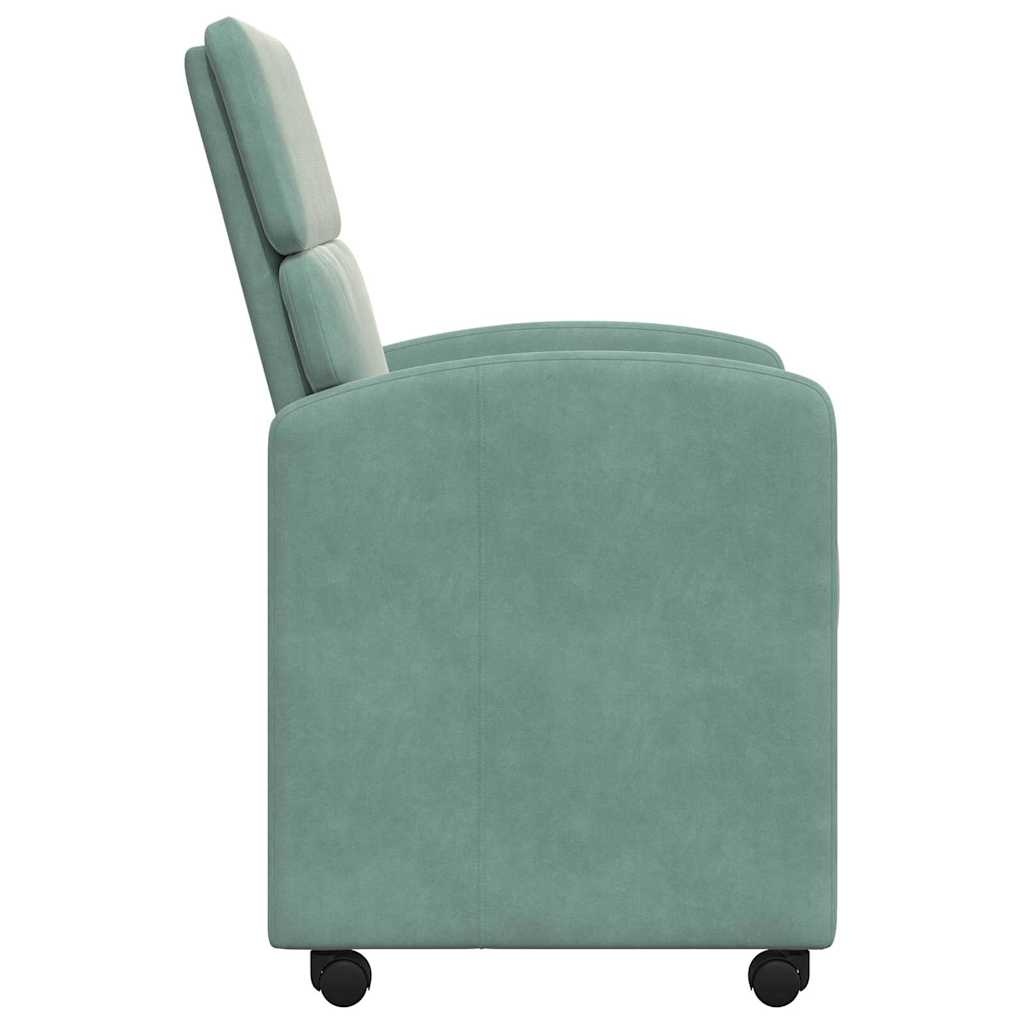 VidaXL Eetstoelen met wielen 2 pcs Zeegroen 58 x 65 x 98 cm Fluweel