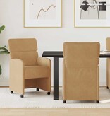 VidaXL Eetstoelen met wielen 2 pcs Bruin 58 x 65 x 98 cm Fluweel