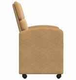VidaXL Eetstoelen met wielen 2 pcs Bruin 58 x 65 x 98 cm Fluweel