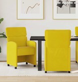 VidaXL Eetstoelen met wielen 2 pcs Geel 58 x 65 x 98 cm Fluweel