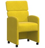 VidaXL Eetstoelen met wielen 2 pcs Geel 58 x 65 x 98 cm Fluweel