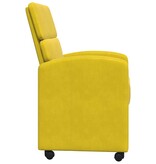 VidaXL Eetstoelen met wielen 2 pcs Geel 58 x 65 x 98 cm Fluweel