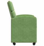 VidaXL Eetstoelen met wielen 2 pcs Lichtgroen 58 x 65 x 98 cm Fluweel