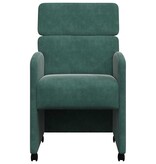 VidaXL Eetstoelen met wielen 2 pcs Donkergroen 58 x 65 x 98 cm Fluweel