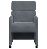 VidaXL Eetstoelen met wielen 2 pcs Donkergrijs 58 x 65 x 98 cm Fluweel