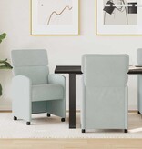 VidaXL Eetstoelen met wielen 2 pcs Lichtgrijs 58 x 65 x 98 cm Fluweel