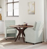 VidaXL Eetstoelen met wielen 2 pcs Lichtgrijs 58 x 65 x 98 cm Fluweel