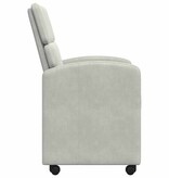 VidaXL Eetstoelen met wielen 2 pcs Lichtgrijs 58 x 65 x 98 cm Fluweel