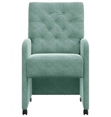 VidaXL Eetstoelen met wielen 2 pcs Zeegroen 58 x 67 x 97 cm Fluweel