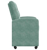 VidaXL Eetstoelen met wielen 2 pcs Zeegroen 58 x 67 x 97 cm Fluweel