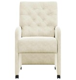 VidaXL Eetstoelen met wielen 2 pcs Crème 58 x 67 x 97 cm Fluweel