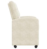 VidaXL Eetstoelen met wielen 2 pcs Crème 58 x 67 x 97 cm Fluweel