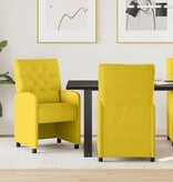 VidaXL Eetstoelen met wielen 2 pcs Geel 58 x 67 x 97 cm Fluweel