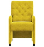 VidaXL Eetstoelen met wielen 2 pcs Geel 58 x 67 x 97 cm Fluweel