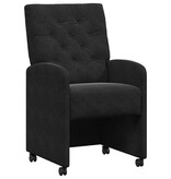 VidaXL Eetstoelen met wielen 2 pcs Zwart 58 x 67 x 97 cm Fluweel
