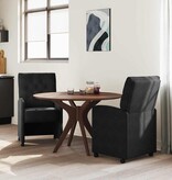 VidaXL Eetstoelen met wielen 2 pcs Zwart 58 x 67 x 97 cm Fluweel