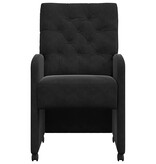 VidaXL Eetstoelen met wielen 2 pcs Zwart 58 x 67 x 97 cm Fluweel