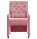 VidaXL Eetstoelen met wielen 2 pcs Roze 58 x 67 x 97 cm Fluweel