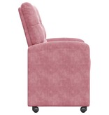 VidaXL Eetstoelen met wielen 2 pcs Roze 58 x 67 x 97 cm Fluweel