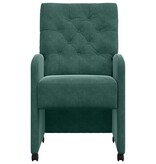 VidaXL Eetstoelen met wielen 2 pcs Donkergroen 58 x 67 x 97 cm Fluweel