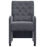 VidaXL Eetstoelen met wielen 2 pcs Donkergrijs 58 x 67 x 97 cm Fluweel