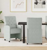 VidaXL Eetstoelen met wielen 2 pcs Lichtgrijs 58 x 67 x 97 cm Fluweel