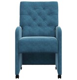 VidaXL Eetstoelen met wielen 2 pcs Blauw 58 x 67 x 97 cm Fluweel
