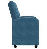VidaXL Eetstoelen met wielen 2 pcs Blauw 58 x 67 x 97 cm Fluweel